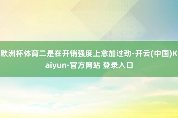 欧洲杯体育二是在开销强度上愈加过劲-开云(中国)Kaiyun·官方网站 登录入口